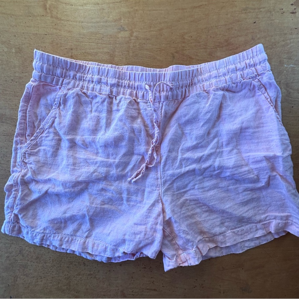 Tommy Bahama L pink linen pull on elastic waistband shorts
